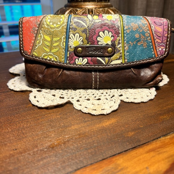 Fossil Multicolor Floral Patchwork Clutch - Picture 1 of 3